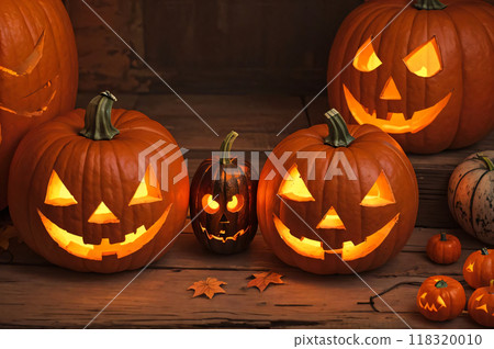 Lots of pumpkins and candles 118320010