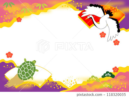 Crane and turtle celebration frame for Respect for the Aged Day, etc. 118320035