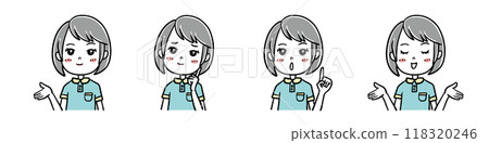 Illustration of a woman wearing a polo shirt_01 Illustration of a woman wearing a polo shirt_01 118320246