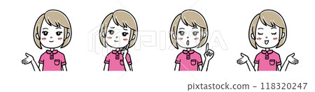 Illustration of a woman wearing a polo shirt_02 Illustration of a woman wearing a polo shirt_02 118320247