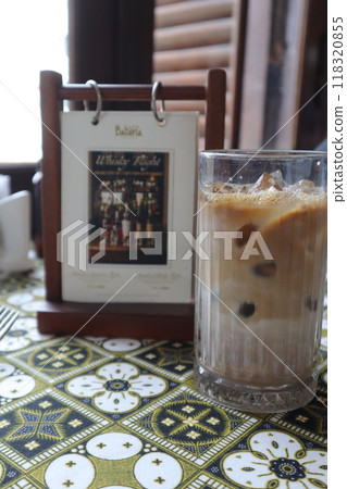 coffee on a table in a cafe 118320855