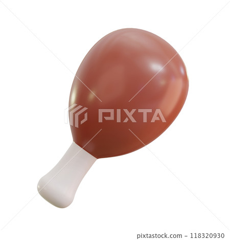 3D Chicken drumstick, 3D rendering 3D Chicken drumstick, 3D rendering 118320930
