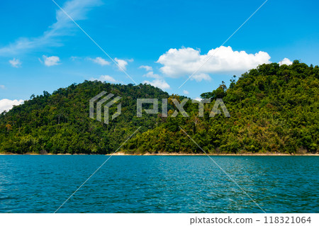 Tropical rainforest Mountain peak in Thailand, Beautiful archipelago islands Thailand Scenic mountains in the lake in Khao Sok National Park, Amazing nature landscape 118321064