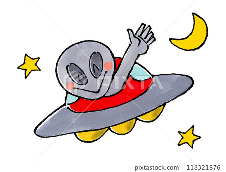 外星人從 UFO 揮手 118321876