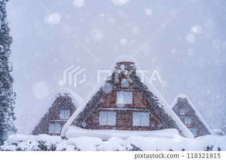 [World Heritage Site] Heavy snowfall in Shirakawa-go/Sanrensho [Gifu Prefecture] 118321915