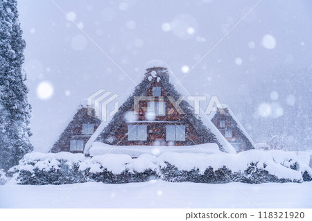 [世界遺產]白川鄉、三連莊大雪[岐阜縣] 118321920