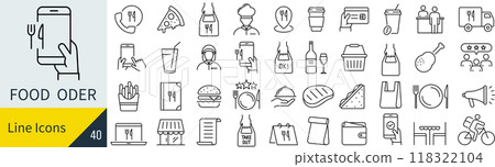 Meal related icon set Meal related icon set 118322104