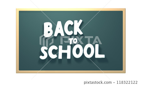 Back to School Banner Layout with Green Board Background, A large old green board stained with chalk in a school classroom, 3d render, Knowledge Day. education, studies, school class 118322122
