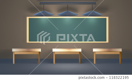 blackboard with chalk on blackboard, blackboard on wall, mockup design template, The concept for education, training or class room, blackboard on wall, mockup 118322195