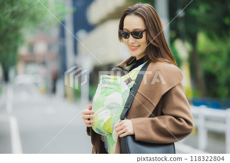 Mother walking with baby Mother walking with baby 118322804