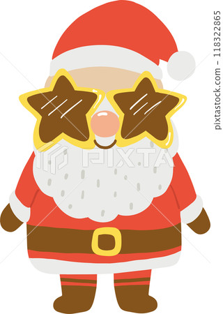 Groovy Retro Santa Standing  Character Illustration 118322865