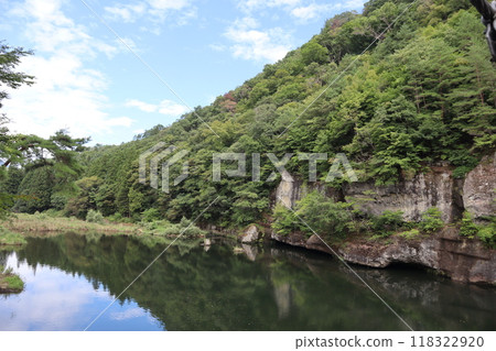 View from Fujimi Bridge at Tonohetsuri, a national natural monument 118322920