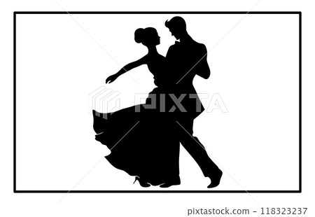 silhouettes of dancing couple, ballroom dancing, Couple dancing silhouette silhouettes of dancing couple, ballroom dancing, Couple dancing silhouette 118323237