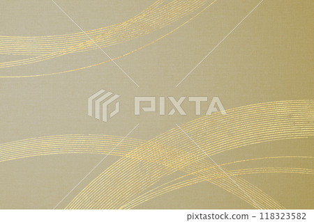 米色布料，金色曲線，日本文化，日本傳統，背景資料（摘要） 118323582