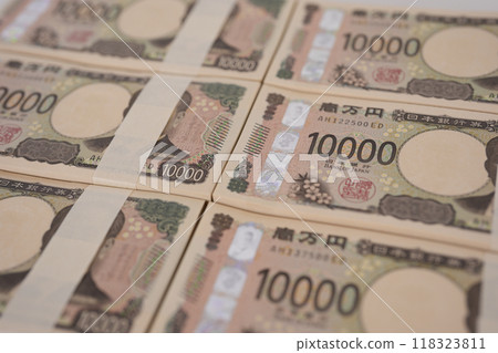 New banknotes, stacks of banknotes 118323811