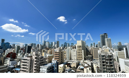 A bird's-eye view of Umeda's buildings as seen from Tenjinbashi 6-chome, Kita-ku, Osaka 118324939