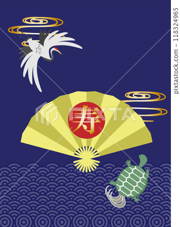A Japanese-style design of cranes and turtles for New Year's and other celebrations A Japanese-style design of cranes and turtles for New Year's and other celebrations 118324965