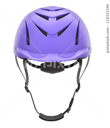 Front view of riding helmet isolated on white background - 3D illustration 118325340