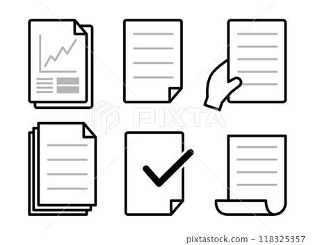 Set of 6 different types of documents Set of 6 different types of documents 118325357