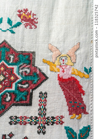 Embroidery Ukraine ornament Vyshyvanka Ukrainian cross stitch. 118325742