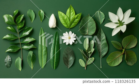 Leaf and flower layout. Generative AI 118326135