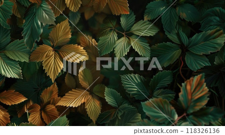 Leaf close-up. Generative AI 118326136