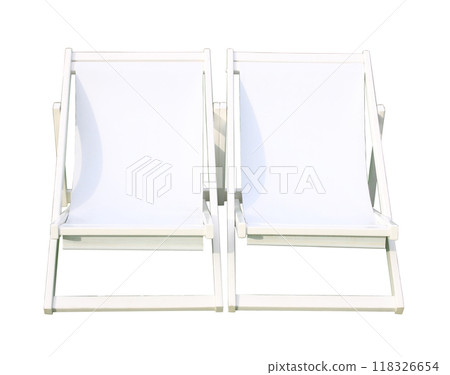 white beach deck canvas chair isolated on white background white beach deck canvas chair isolated on white background 118326654