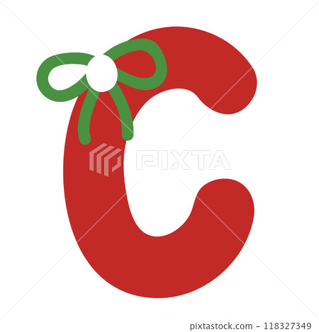 A to Z alphabet letter design in festive Christmas and New Year theme for font, typography, text, message, initials, decorations, logo design, icon, print, brooch, cute patches, shirt print, pin 118327349
