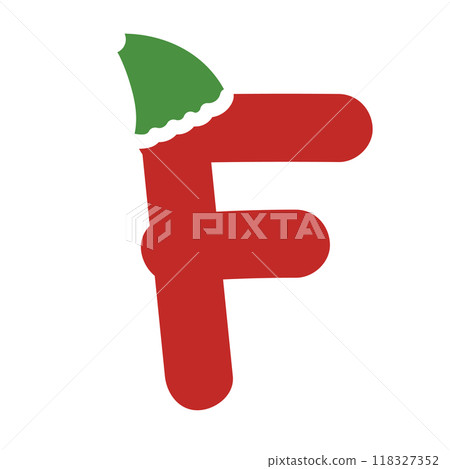 A to Z alphabet letter design in festive Christmas and New Year theme for font, typography, text, message, initials, decorations, logo design, icon, print, brooch, cute patches, shirt print, pin 118327352