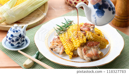 玉米雞肉照燒(玉米排列菜) 玉米雞肉照燒(玉米排列菜) 118327783