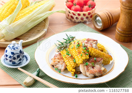 Teriyaki corn and chicken (corn dish) 118327788