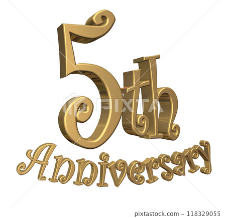 3DCG characters "5th Anniversary/5th anniversary" gold, gold 118329055