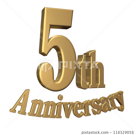 3DCG characters "5th Anniversary/5th anniversary" gold, gold 118329058