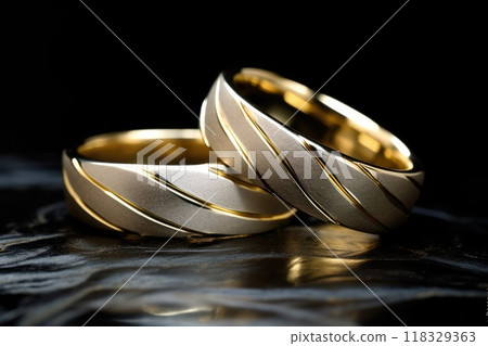 Beautiful wedding golden rings Beautiful wedding golden rings 118329363