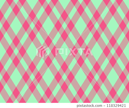 Argyle pattern of geometric rhombus. Harlequin check wallpaper design. Classic diamond shaped textile material for web background, print fabric clothing, sweater, wrapping paper, gift card, invitation Argyle pattern of geometric rhombus. Harlequin check wallpaper design. Classic diamond shaped textile material for web background, print fabric clothing, sweater, wrapping paper, gift card, invitation 118329421
