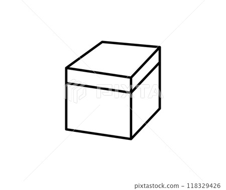 Delivery packaging vector icon. Cargo cardboard box icons. Carton package sign from line geometric shapes. 118329426