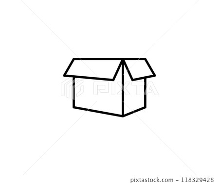 Delivery packaging vector icon. Cargo cardboard box icons. Carton package sign from line geometric shapes. 118329428