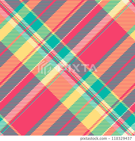 Textile design of textured plaid. Checkered fabric pattern swatch for shirt, dress, suit, wrapping paper print, invitation and gift card. 118329437