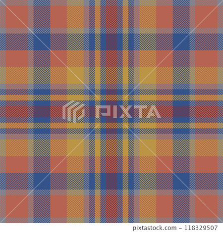 Plaid check pattern. Seamless fabric texture. Tartan textile print. 118329507