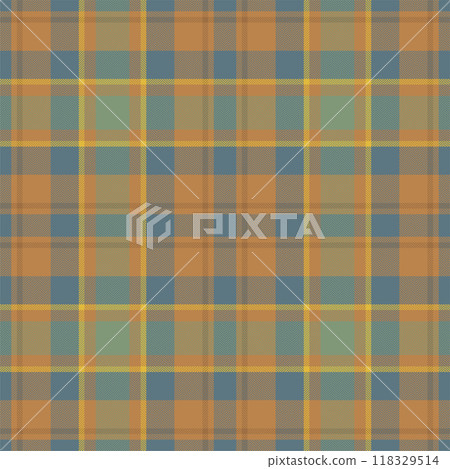 Plaid seamless pattern. Check fabric texture. Vector textile print. 118329514