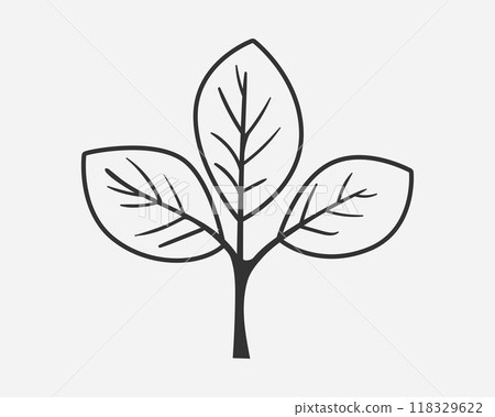 Sprout with leaf vector icon. Plant symbol of nature and environment. 118329622
