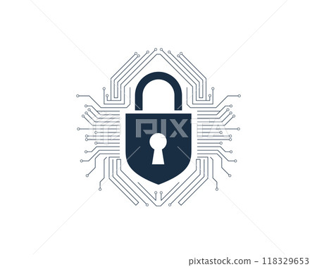 Cybersecurity lock icon representing digital data protection, network security, encryption technology, safeguarding sensitive information, preventing cyber threats, ensuring privacy, secure online Cybersecurity lock icon representing digital data protection, network security, encryption technology, safeguarding sensitive information, preventing cyber threats, ensuring privacy, secure online 118329653