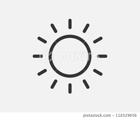 Light dimmer icon line trendy design. Electricity lamp saving energy sign. Black and white flat style. 118329656