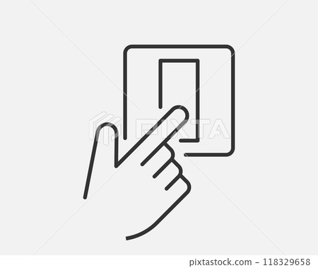 Light dimmer icon line trendy design. Electricity lamp saving energy sign. Black and white flat style. 118329658