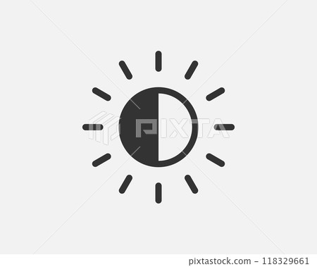 Light dimmer icon line trendy design. Electricity lamp saving energy sign. Black and white flat style. 118329661