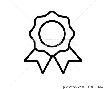 Medal with ribbon premium quality vector icon. Best choice label, certified badge, approval chec or award guarantee. Medal with ribbon premium quality vector icon. Best choice label, certified badge, approval chec or award guarantee. 118329667