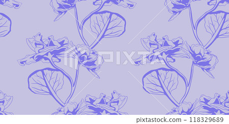 Hand drawn floral pattern vector design. Flower drawing simple ornament. Hand drawn floral pattern vector design. Flower drawing simple ornament. 118329689