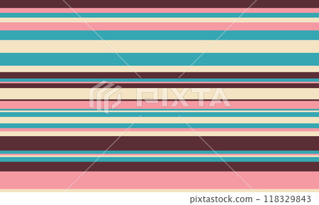 Geometric stripes seamless vector pattern with horizontal lines in varied colours, creating an abstract background. Ideal for textile design, wallpaper, or graphic prints. Geometric stripes seamless vector pattern with horizontal lines in varied colours, creating an abstract background. Ideal for textile design, wallpaper, or graphic prints. 118329843