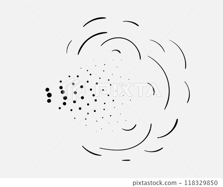 Spray icon of aerosol or airbrush for water gas nozzle steam, perfume deodorant, graffiti paint. Sign shower drops, disinfection, cleaning. 118329850