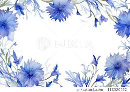 Watercolor cornflower frame 118329952